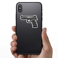 Pixel Art Gun Sticker