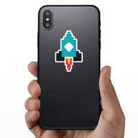 Pixel Art Rocket Sticker