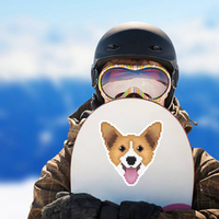 Pixel Art Welsh Corgi Dog Head Sticker