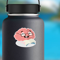 Reading Brain With Glasses Sticker