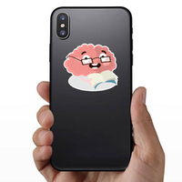 Reading Brain With Glasses Sticker
