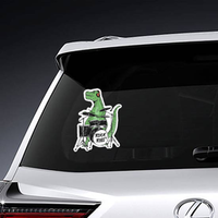Rock Star Dinosaur Drummer Sticker