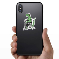 Rock Star Dinosaur Drummer Sticker