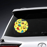 Seamless Pattern With Skateboard Sticker