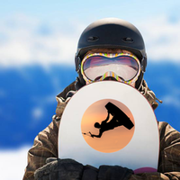 Silhouette Wakeboarder Making Tricks On Sunset Sticker