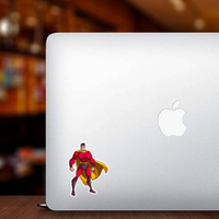 Smiling Superhero Standing Tall Sticker