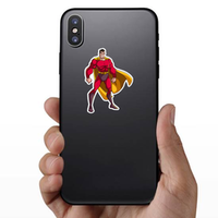 Smiling Superhero Standing Tall Sticker