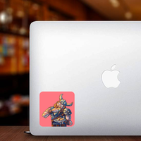 Viking Eating Tacos Sticker