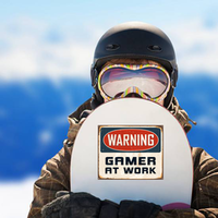 Warning Gamer At Work Sign Sticker