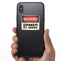 Warning Gamer At Work Sign Sticker