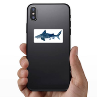 Watercolor Stars Shark Sticker
