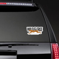 Wild And Free Text With Cheetah Running Sticker