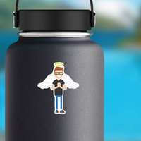 Young Man with Angel Wings Sticker