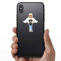 Young Man with Angel Wings Sticker