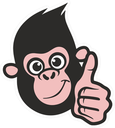 Thumbs Up Monkey Logo Sticker