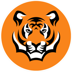 Tiger Head Circle Sticker
