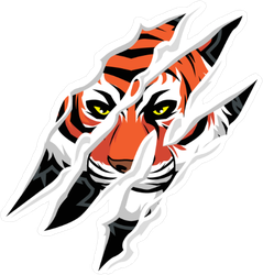 Tiger Head Claw Mark Sticker