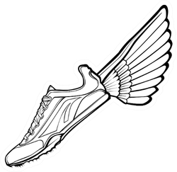 Track Shoe With Wing Illustration Sticker