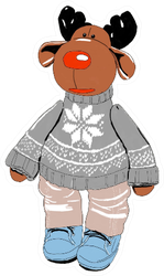Traditional Scandinavian Moose In A Sweater Sticker