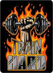 Train Hard Fist And Flame Sticker