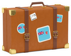 Travel Suitcase With Flag Of Fiji Sticker