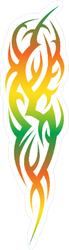 Tribal Art Multi-Color Flames Sticker