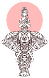 Tribal Elephant Yoga Sticker