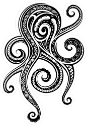 Tribal Octopus Maori Style Sticker