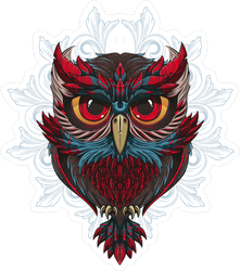 Tribal Owl Crest Sticker