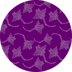 Tribal Stingray On Violet Backdrop Sticker