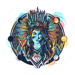 Tribal Woman Watercolor Sticker