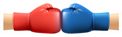 Two Human Hands In Realistic Boxing Gloves Sticker