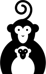Two Monkeys Silhouette Sticker