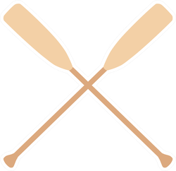 Two Wooden Crossed Oars Rowing Sticker