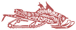 Typography Snowmobile Silhouette Sticker