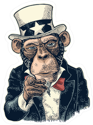 Uncle Sam Monkey Sticker