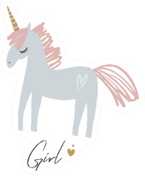 Unicorn Boho Style Girl Lettering Sticker
