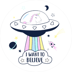 Unicorn UFO Sticker