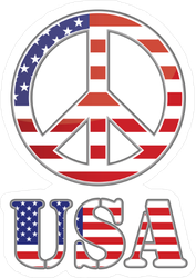 United States Flag Peace Sign Sticker