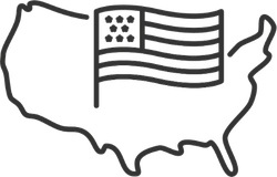 USA Map With Flag Line Sticker
