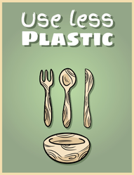 Use Less Plastic Sticker