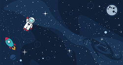 Vector Flat Space Background Sticker