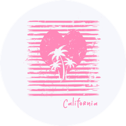 Vector Illustration Love And Surfing In California Sticker