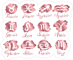 Vector Rose Gold Zodiac Signs Sticker