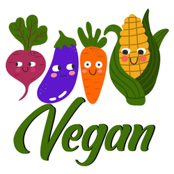 Vegan Lettering With Veggies Sticker