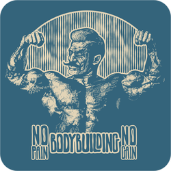 Vintage Bodybuilder No Pain No Gain Sticker