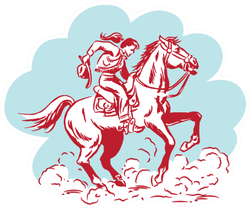 Vintage Cowgirl From The Wild West Sticker