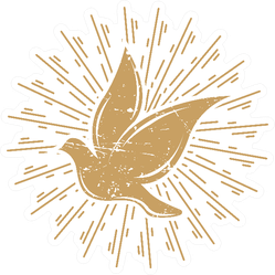 Vintage Dove With Sunburst Sticker