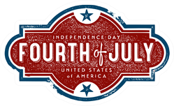 Vintage Fourth Of July Independence Day Sticker