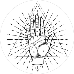 Vintage Hands Astrology And Esoteric Sticker